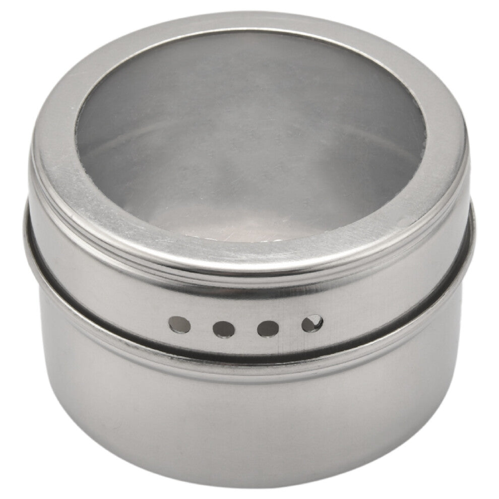 10Pcs-Set Clear Lid Magnetic Stainless Steel Spice Jar Sauce Pepper Seasoning Storage Container Kitchen Houseware