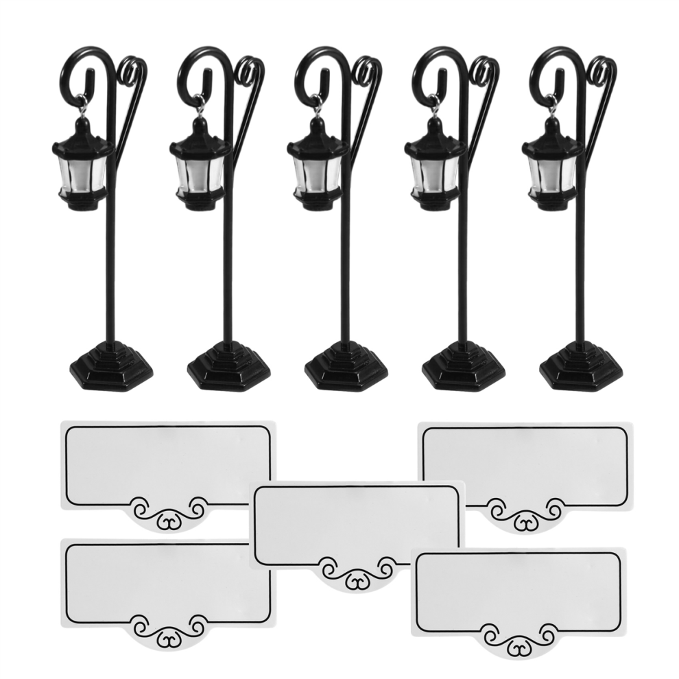 5 PCS Streetlight Shape Wedding Party Reception Place Card Holder Number Name Table Menu Picture Photo Clip Stand with a