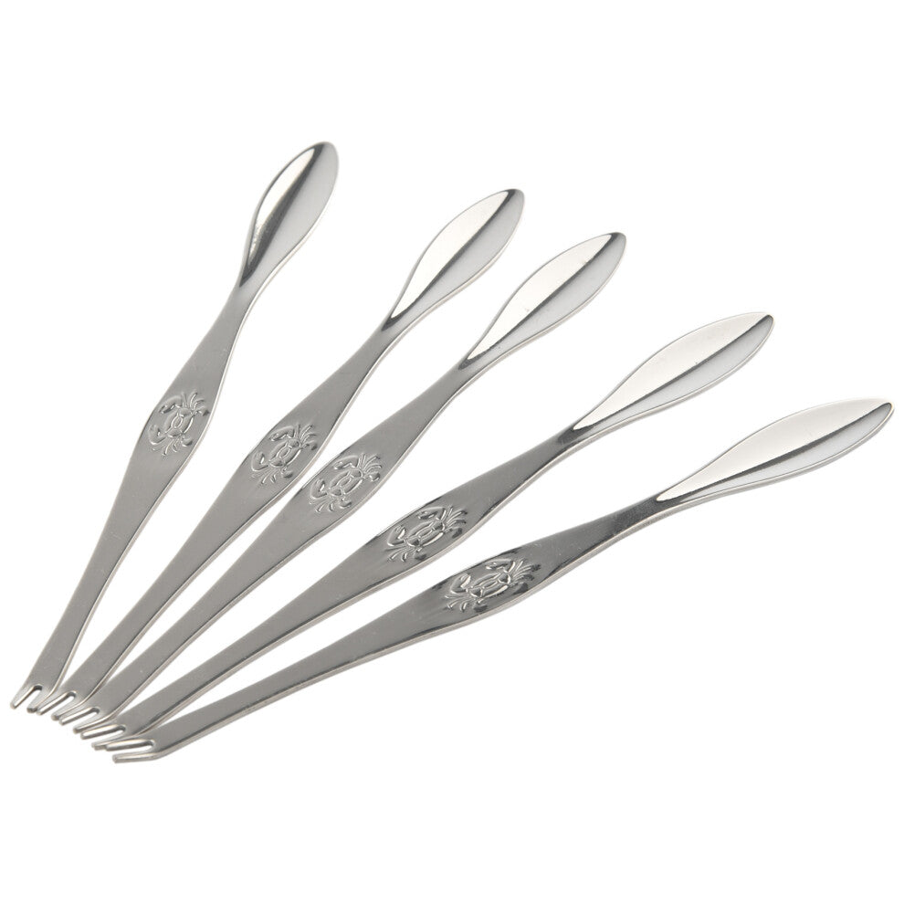 Seafood Tool Crab Crackers Picks Spoons Stainless Steel Peel Shrimp Lobster Clamp Pliers Clip Pick - 5Pcs