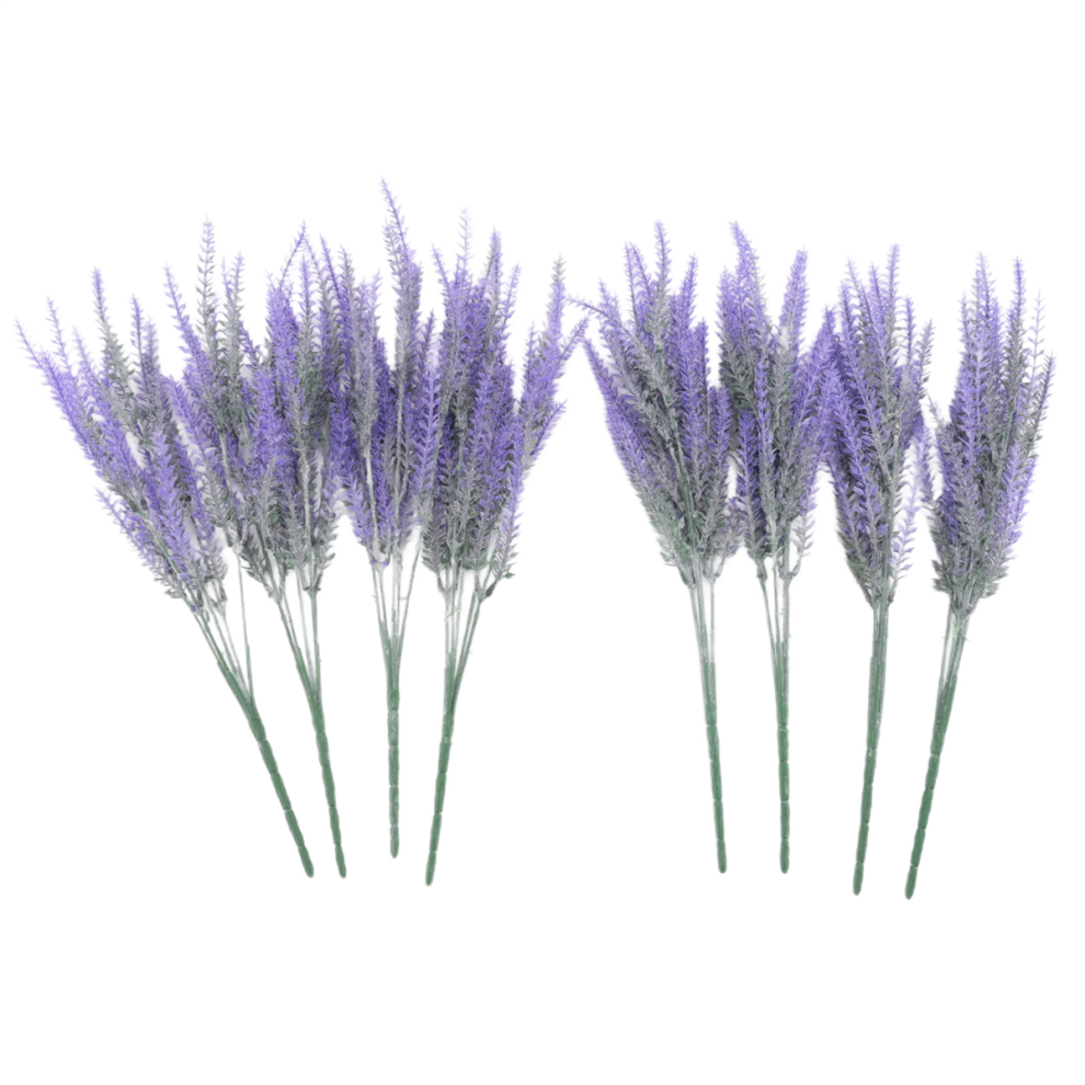 Artificial Lavender Flowers 8Pcs Fake Plants with Faux Plastic Wedding Bouquet for Table Centerpieces Home Kitchen Decor