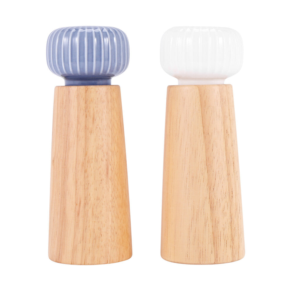Salt and Pepper Mill, Wood Shakers with Strong Adjustable Ceramic Grinder Rotor