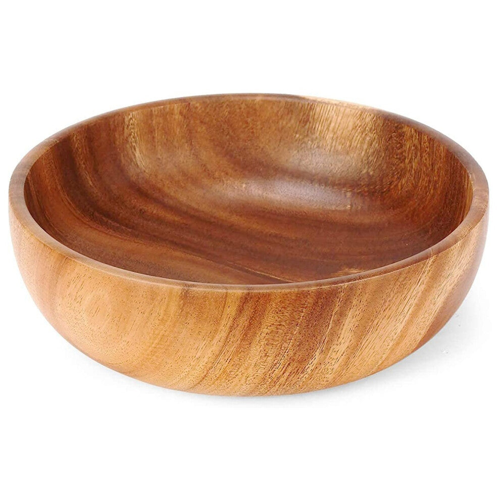 9.5 Inch Wood Bowl, Wooden Salad Large Bowl for Food, Fruits, Salads and Decoration
