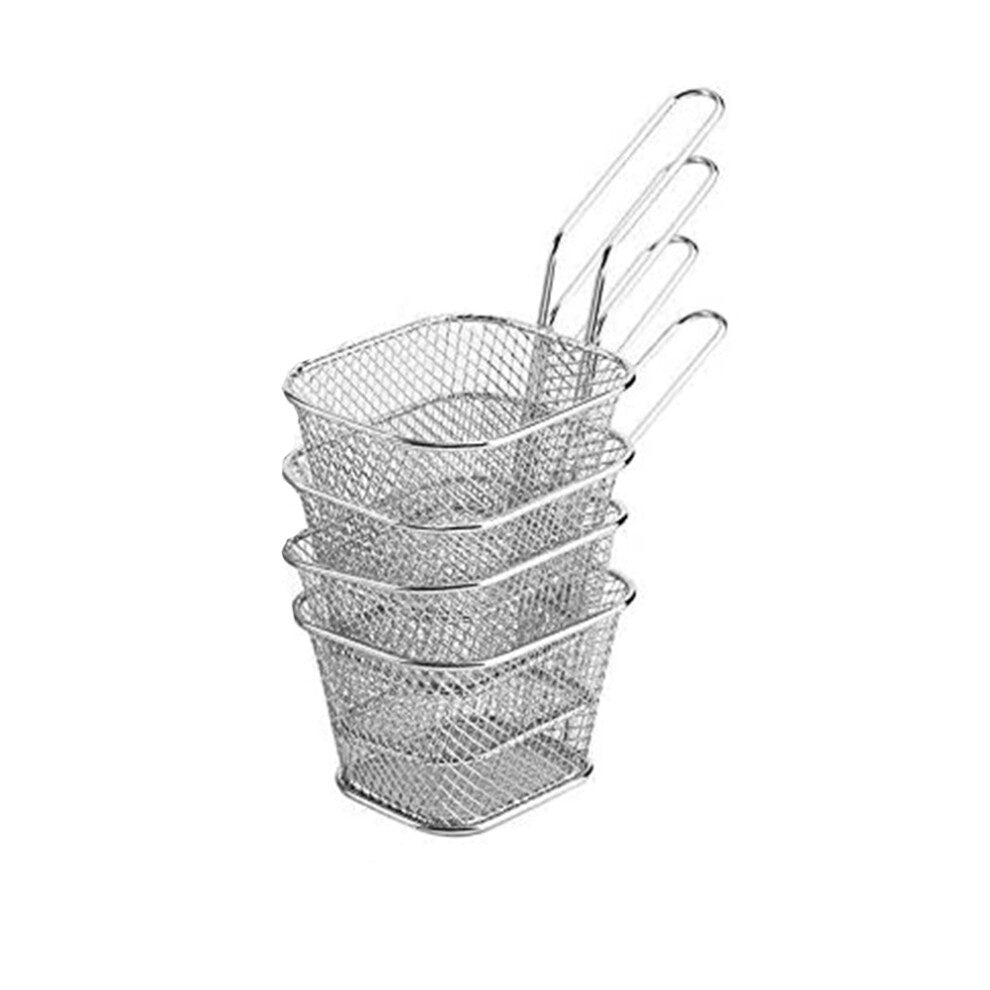 Mini Fry Baskets, Mesh Wire French Fries Chip Basket Net, Food Presentation Baskets Holder for Kitchen C