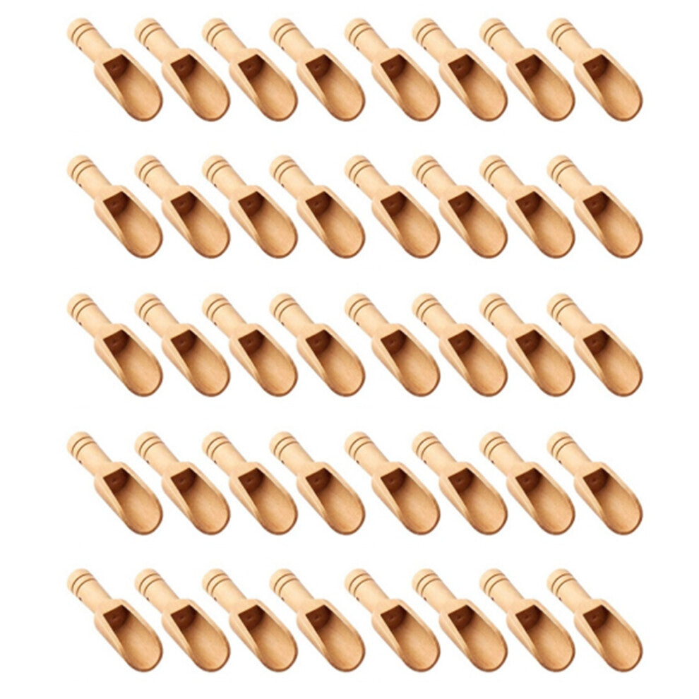 40 Pcs Mini Wooden Spoon, Bath Salt Candy Washing Powder Spoon Set Baby