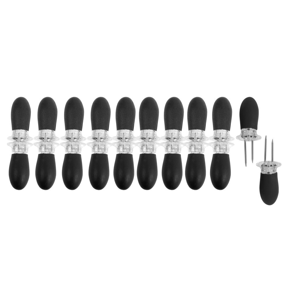 20Pcs-10 Pairs Corn Holders Portable Fruit Holder Barbecue Supplies Stainless Steel on the Cob BBQ Fork Skewers