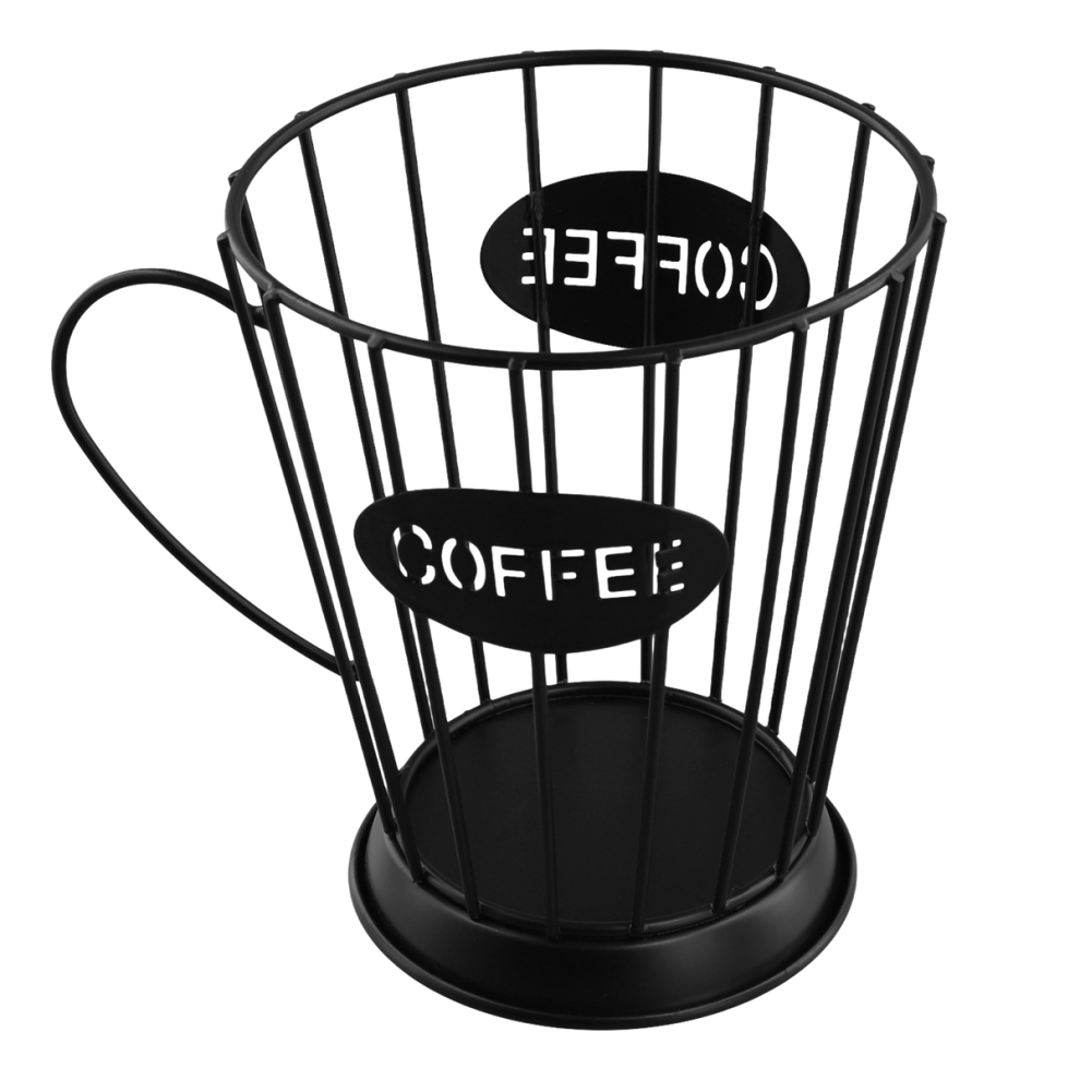 Coffee Pods Holder Capsules Storage Basket Kitchen Counter Holders for Espresso (Small) -Black
