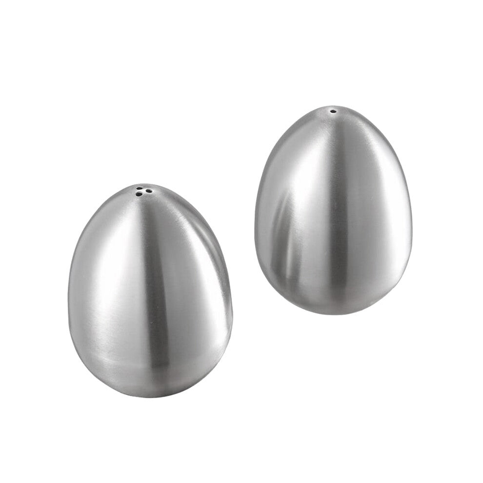 2 Pieces Stainless Steel Pepper Shaker Egg Shaped Salt Set Kitchen Tool