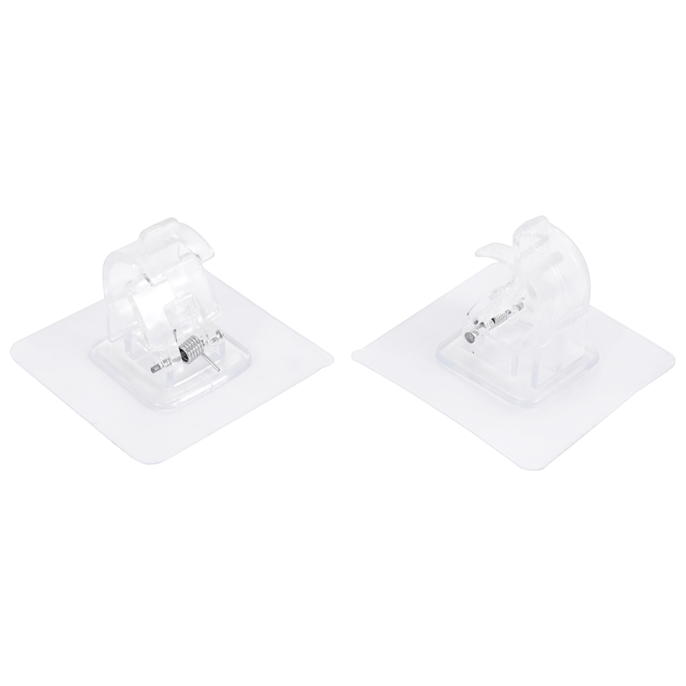 26PCS Curtain Rods No Drill Rod Brackets Hooks Nail Free Adjustable Stick on Transparent Hook