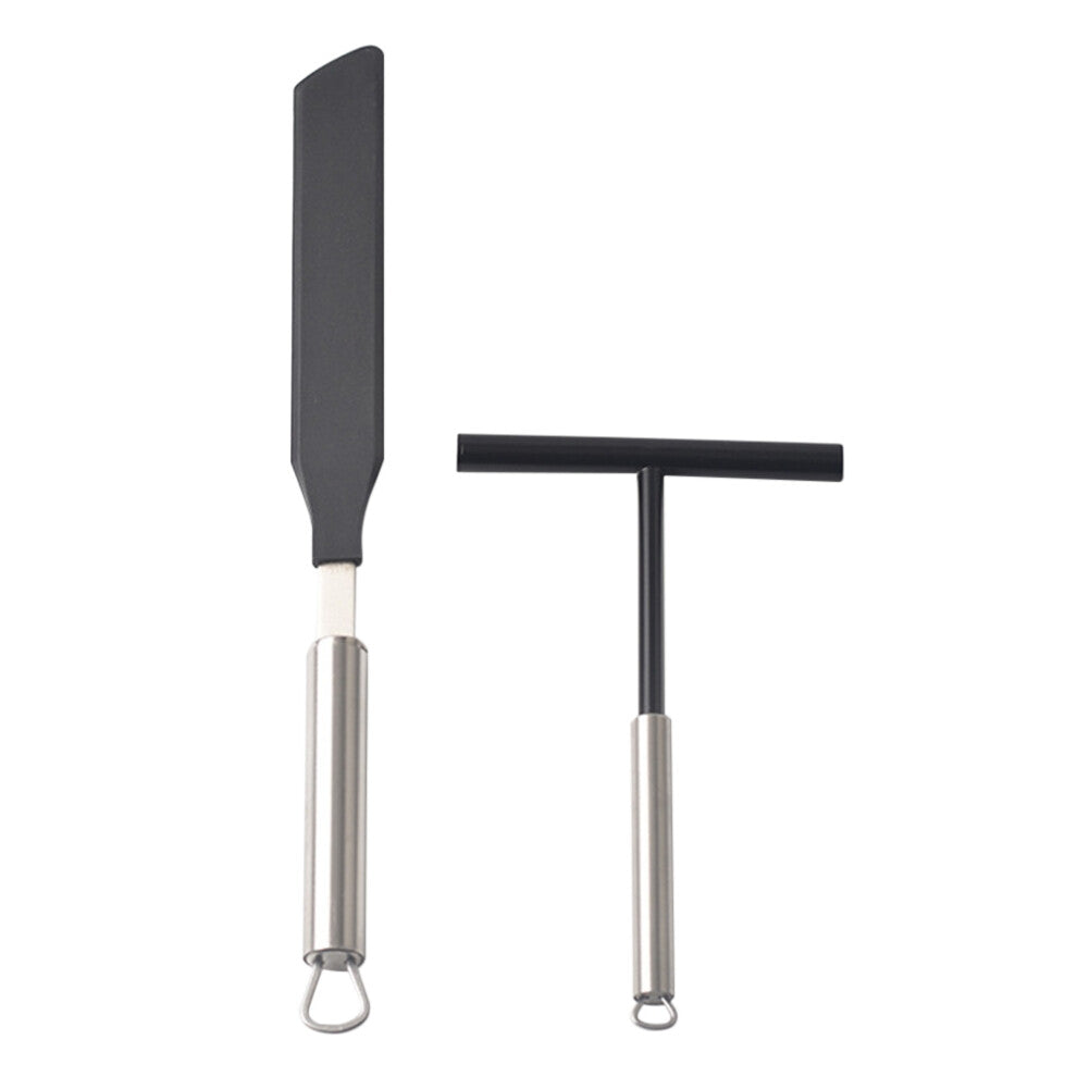 304 Stainless Steel French Crepe Spreader Pancake Like Batter Spreading Tool for Kitchen + Spatula