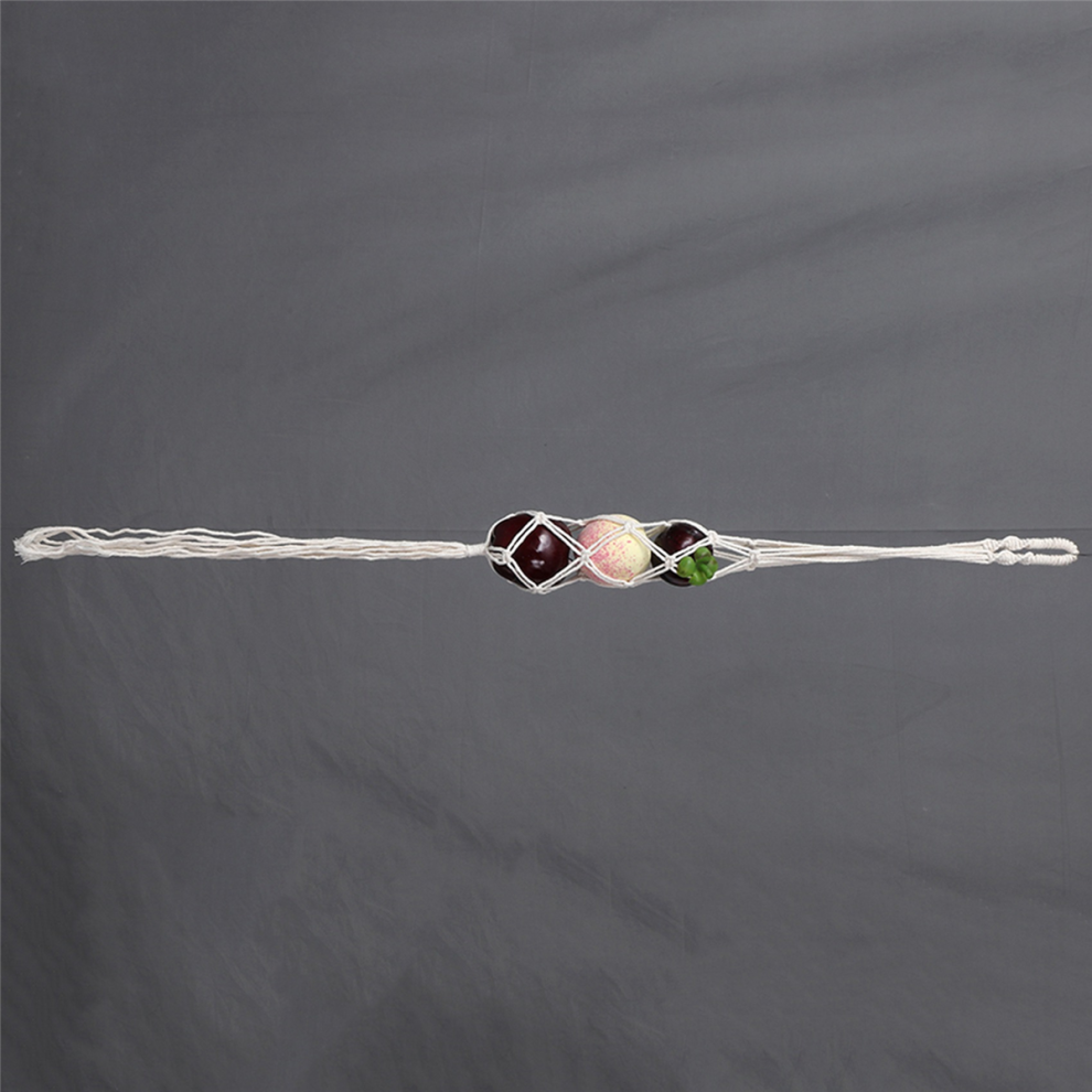 Set of 3 Macrame Hanging Fruit Basket Storage Wall Produce Boho Kitchen Decoration