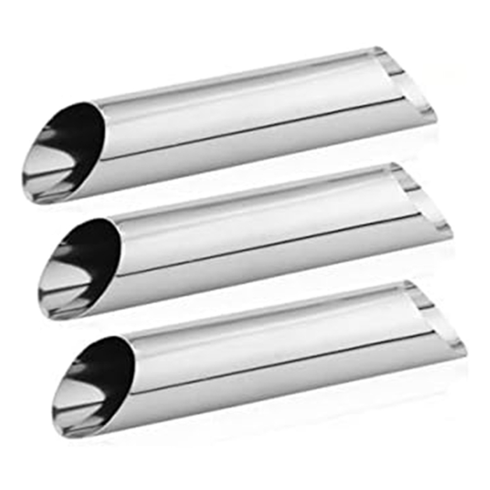 Brioche Bread Loaf Cannoli Tubes Stainless Steel Forms 3PCS Non-Stick Cream Horn Danish Pastry-Molds