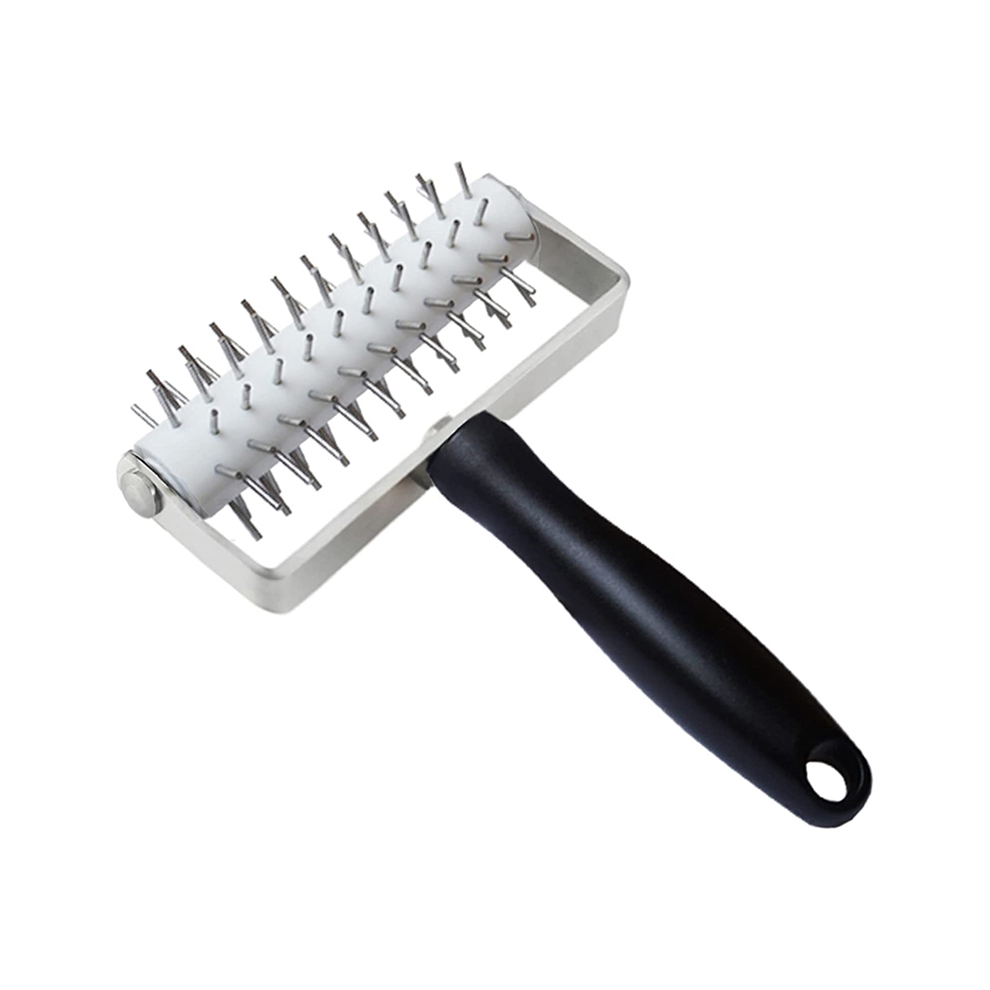 Pizza Dough Roller Stainless Steel, Pin Puncher Hole Maker with Plastic Handle, Docking Tool