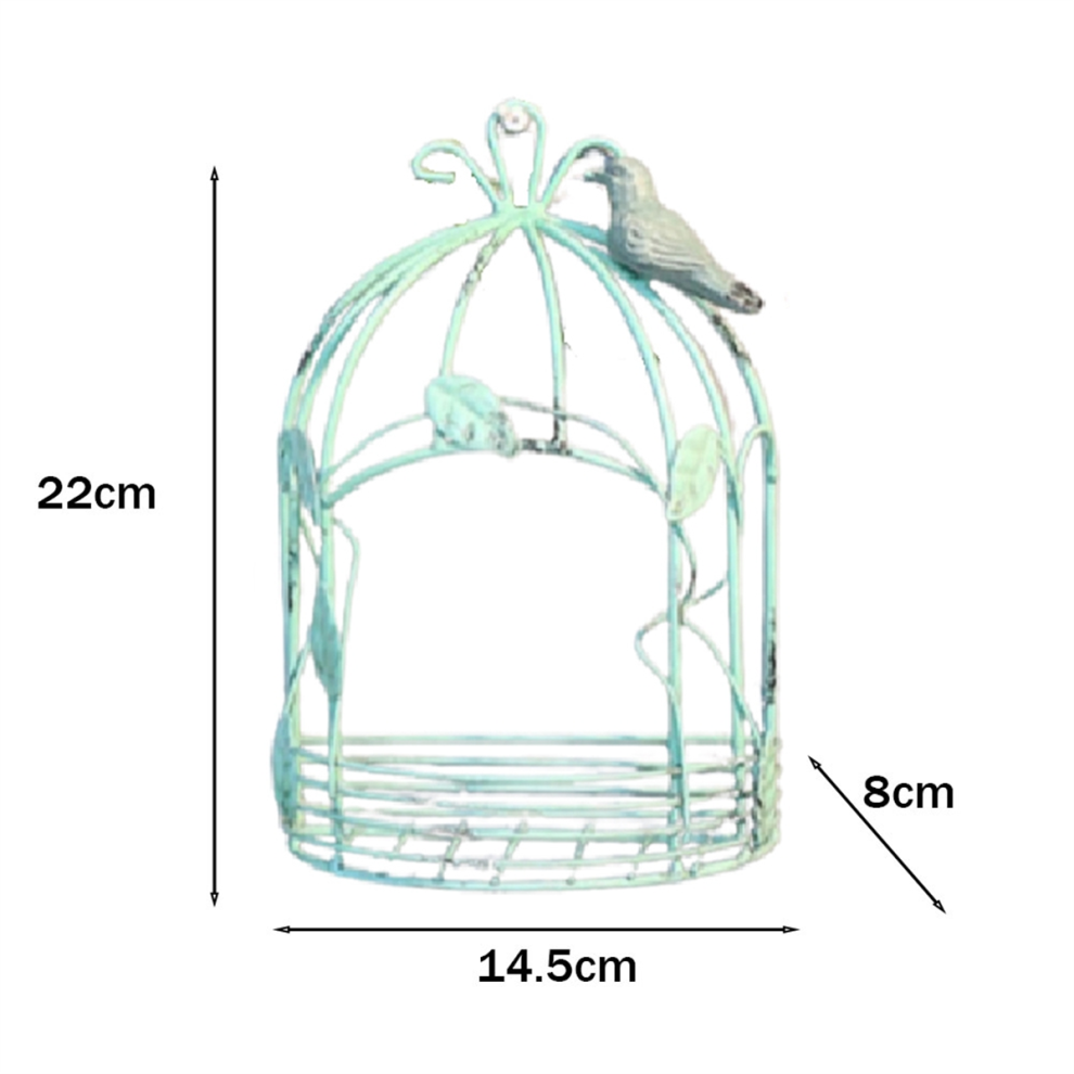 Vintage Country Wall Hanging Wire Iron Half Bird Cage Flower Pot Garden Decoration Retro Birdcage Storage Rack C