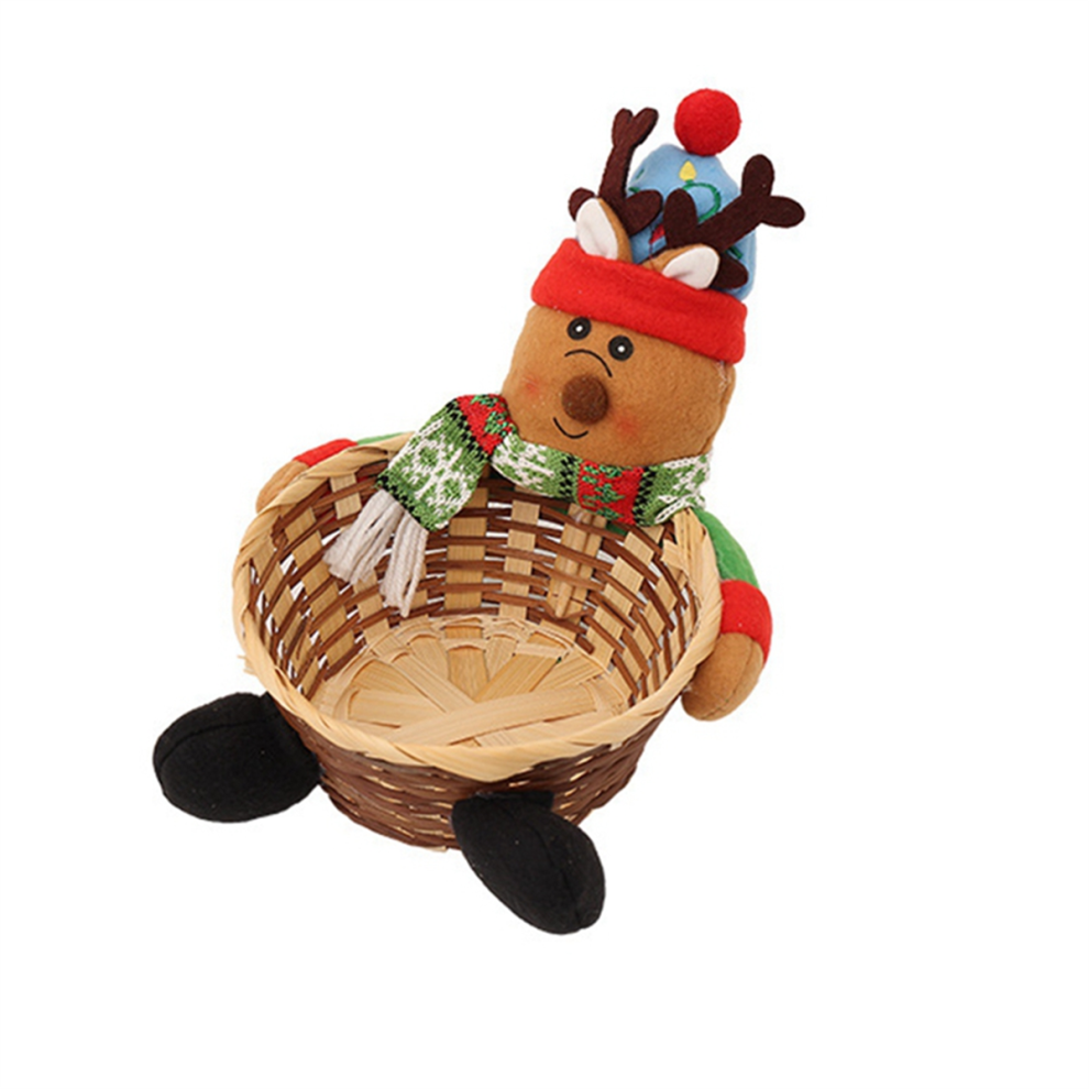 Merry Christmas Candy Storage Basket Decoration -Santa -Storage Desktop Box A