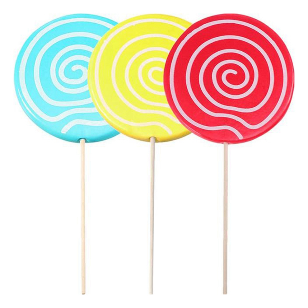 3Pcs Simulated Lollipop Prop Fake Model Candy Ornament Wedding Festival Party Decoration,Red+Blue+Yellow