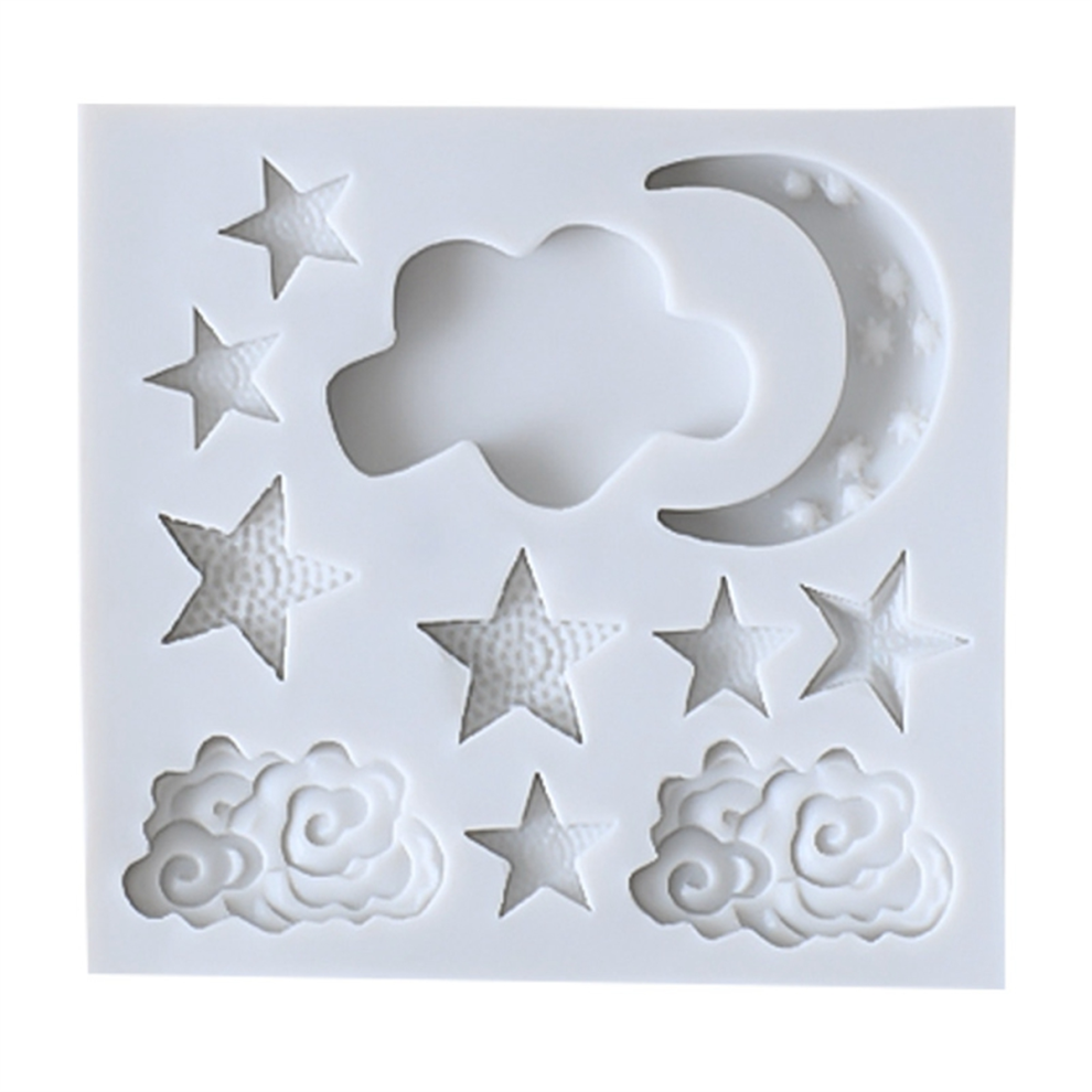 Cake Fondant Silicone Baking Mold Star Moon Chocolate Clouds Moulds Decorating Accessories for Diy Tools