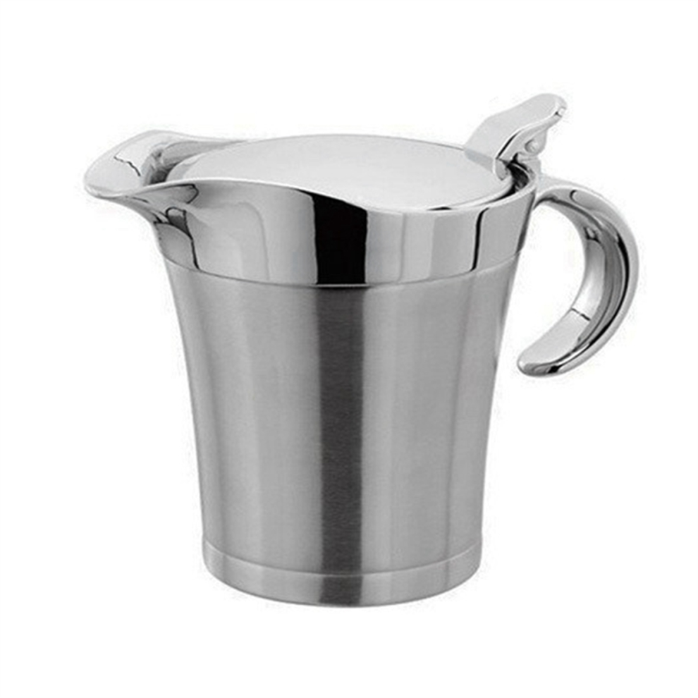 Stainless Steel Double-Layer Pulp Juice Dispenser Steak Pot Seasoning Jar Kitchen Supplies Sauce