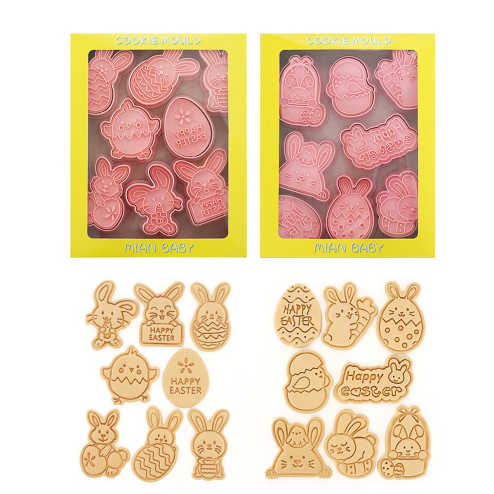 16PCS Easter Cookie Cutter Mold Eggs Chick Biscuit Fondant Mould for Party Cake Decoration