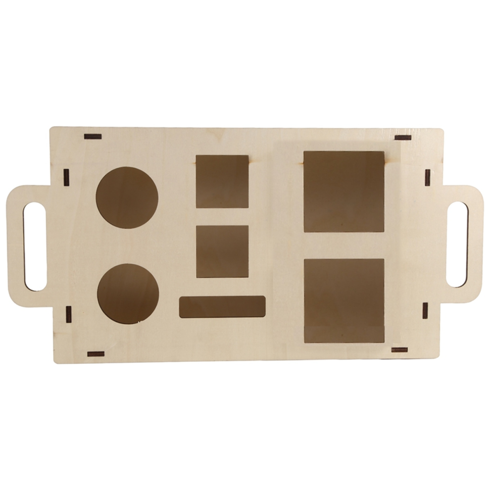 Couch Arm Table Clip-on Sofa Armrest Tray Without 2 Bowls, Portable Wooden Snack with Drink Holders A