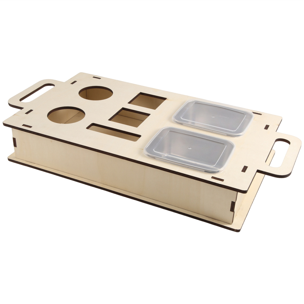 Couch Arm Table Clip-on Sofa Armrest Tray with 2 Stainless Steel Bowls, Portable Wooden Snack Drink Holders C