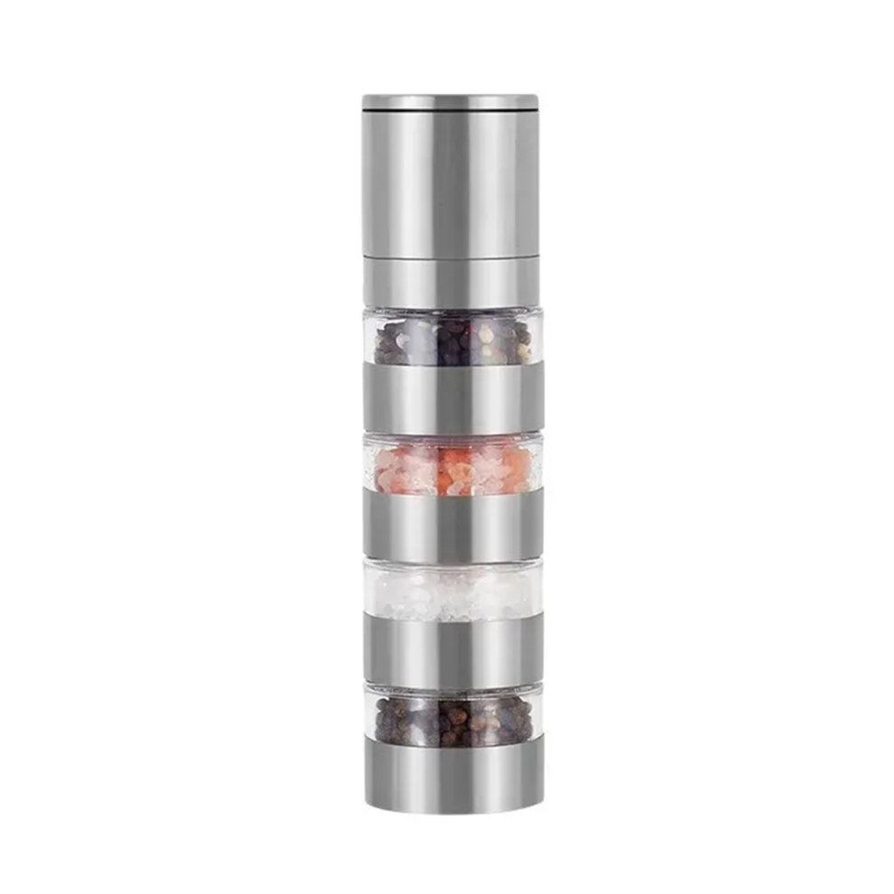 Pepper Grinder, Salt and Ginder, Stainless Steel Spice Multi-Layer Manual Mill, Crusher B