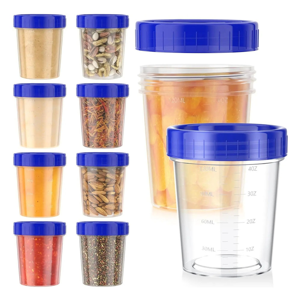 10 Pack 4oz Salad Dressing Container to Go,Small Containers with Lids Leakproof Condiment Reusable Dip Sauce