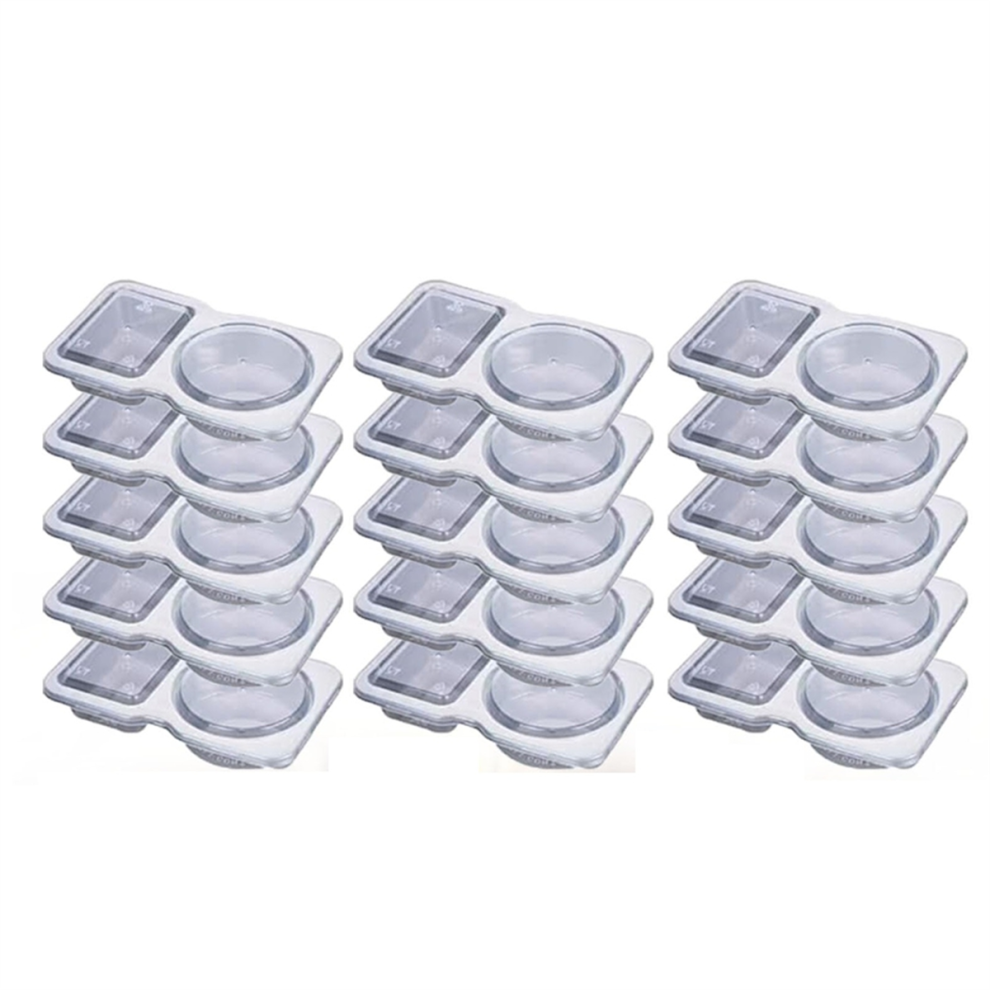 Double Compartment Condiment Container with Lids - 3 Oz 2 Snack Containers Reusable Sauce 15PCS