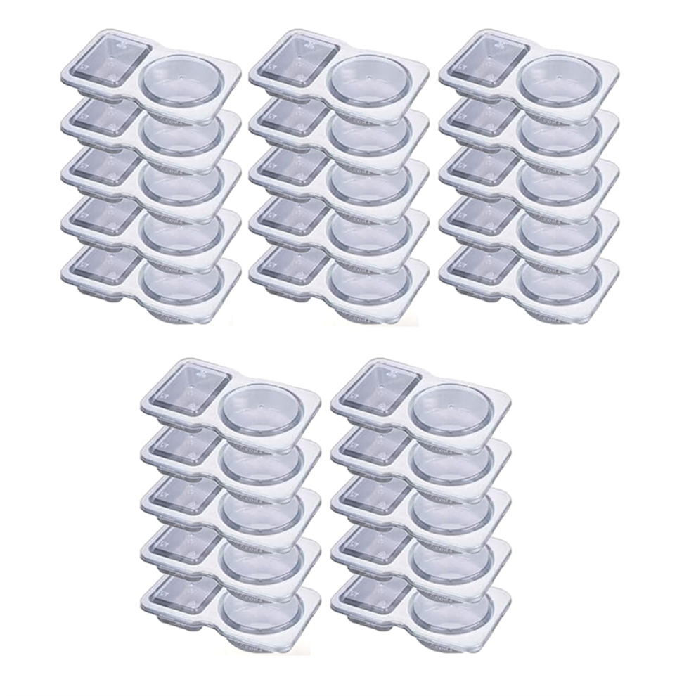 Double Compartment Condiment Container with Lids - 3 Oz 2 Snack Containers Reusable Sauce 25PCS
