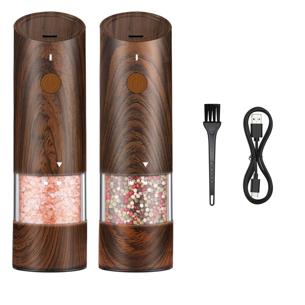 Electric Salt and Pepper Grinder Set-Automatic Refillable with 6Adjustable Coarseness Adjustable