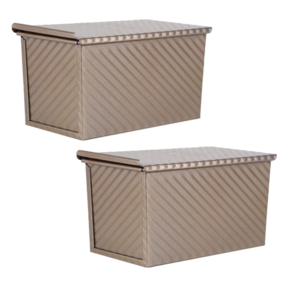 2 Pack Non-Stick Loaf Bread Pan with Lid, Carbon Steel Baking for Homemade Bread, Toast, and Bakeware