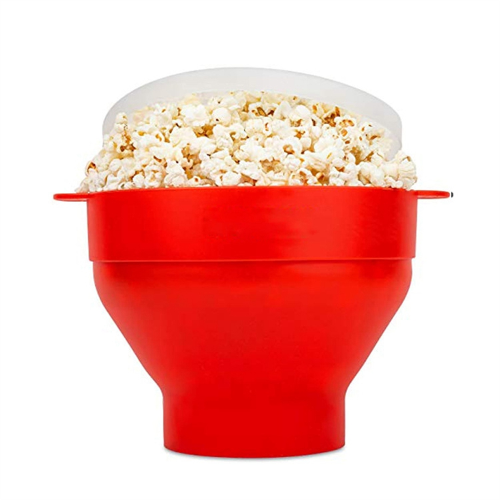 Silicone Microwave Popcorn Maker Foldable Bowl with Lid