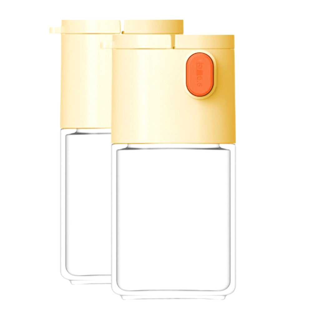 2PCS Salt & Pepper Shakers Control Seasoning Bottle Spice Jars Shaker Containers Yellow