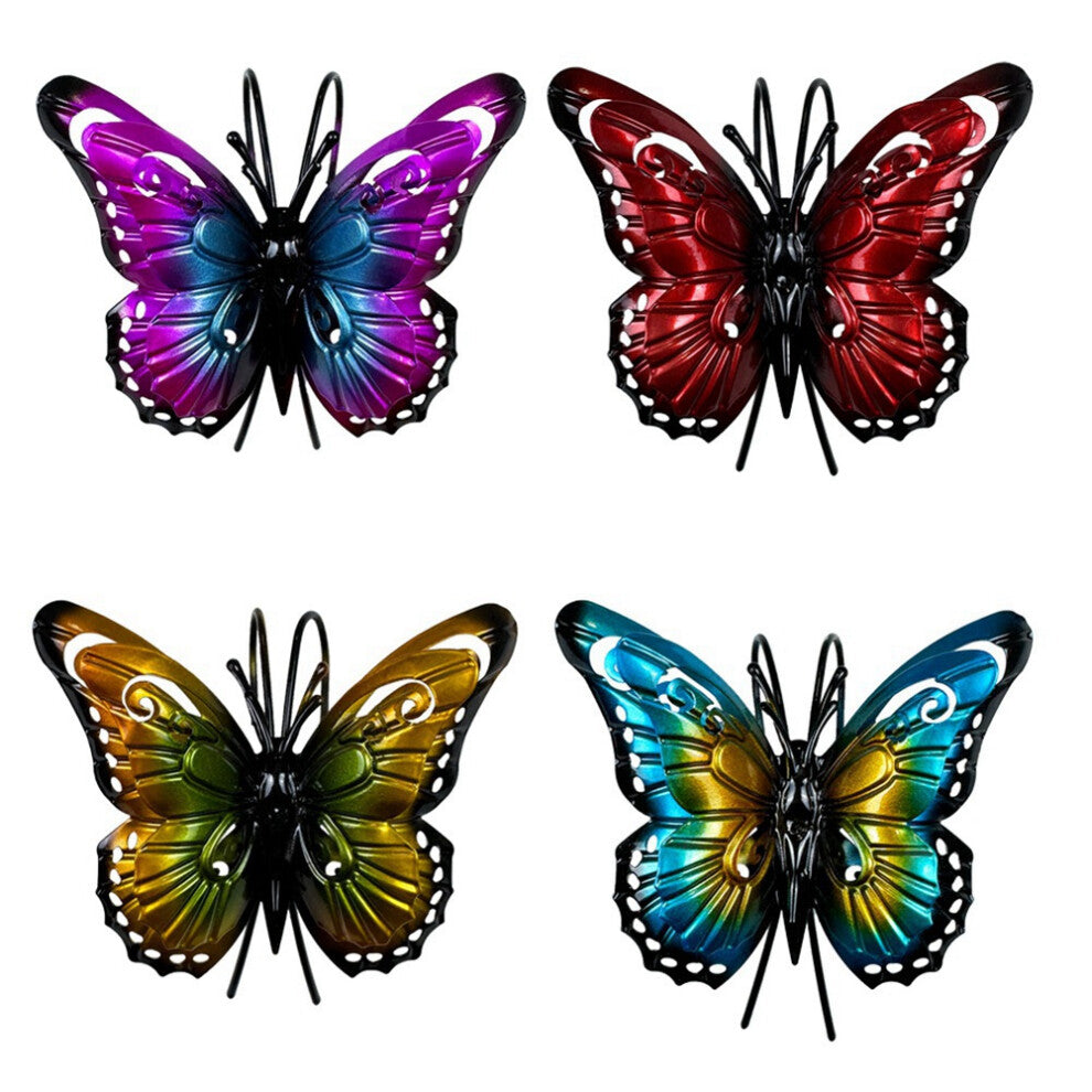 Flower Pot Decoration Pendant Butterfly Dragonfly Metal Green Edge Ornaments Potted Painted Plant A