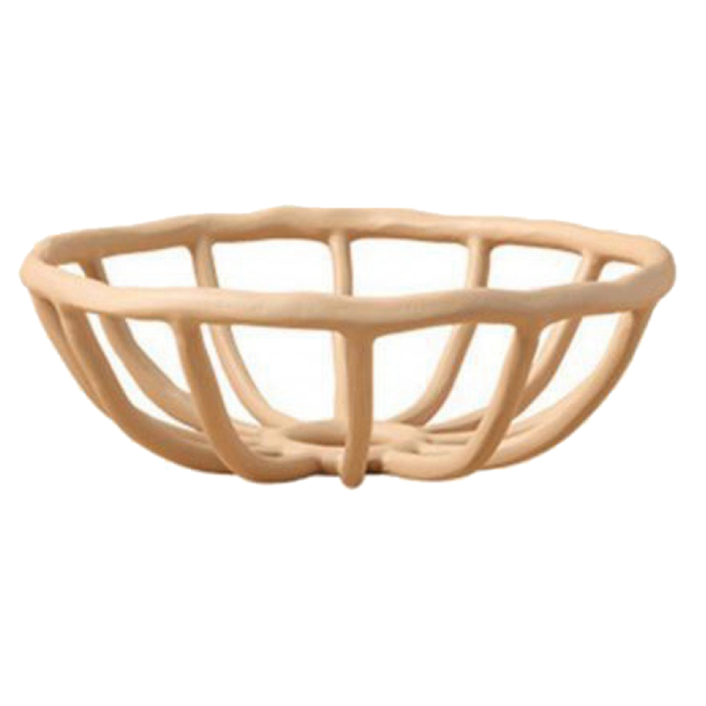 Nordic Hollow Resin Fruit Tray Living Room Porch Desktop Plate Snack Bowl Decoration Crafts Brown