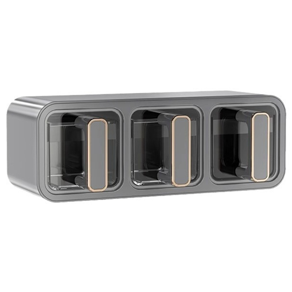 Wall-Mounted Kitchen Salt MSG Seasoning Condiment Storage Box Home Integrated Multi-Grid Jar Set B