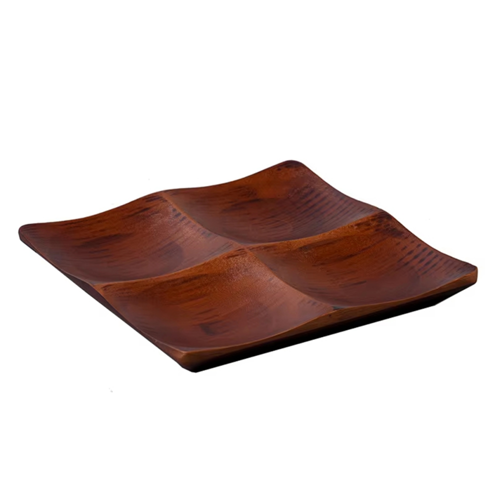 Bamboo Tray for Living Room - Elegant Snack and Candy Serving Platter Coffee Table Household Organizer