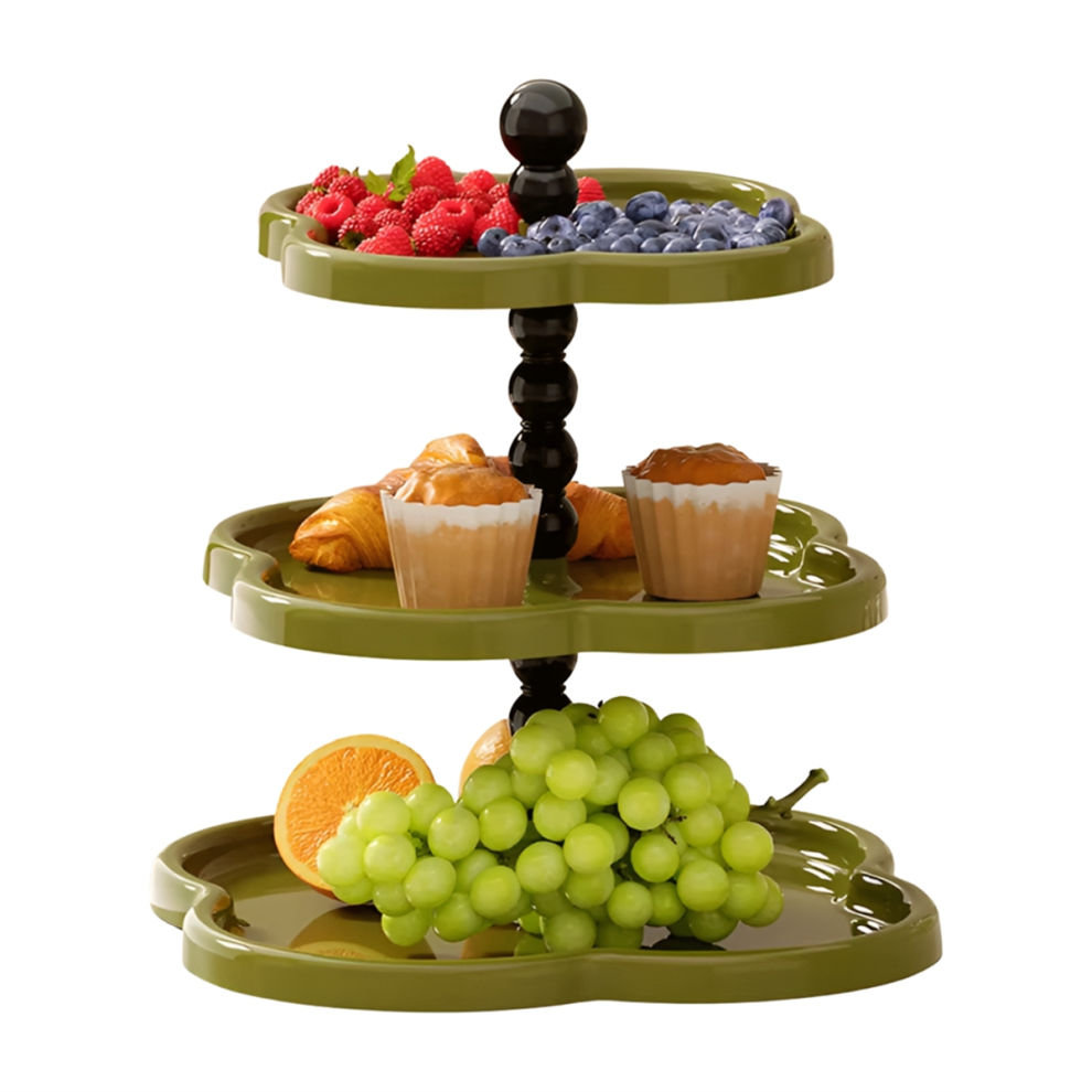 Retro Jewelry Rack Fruit Plate Dessert Display Desktop Four-Leaf Ornament Storage A