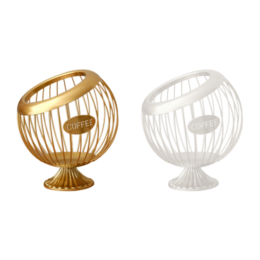 Iron Coffee Capsule Storage Basket - Multi-Functional Organizer for Station, Fruit, and Snacks