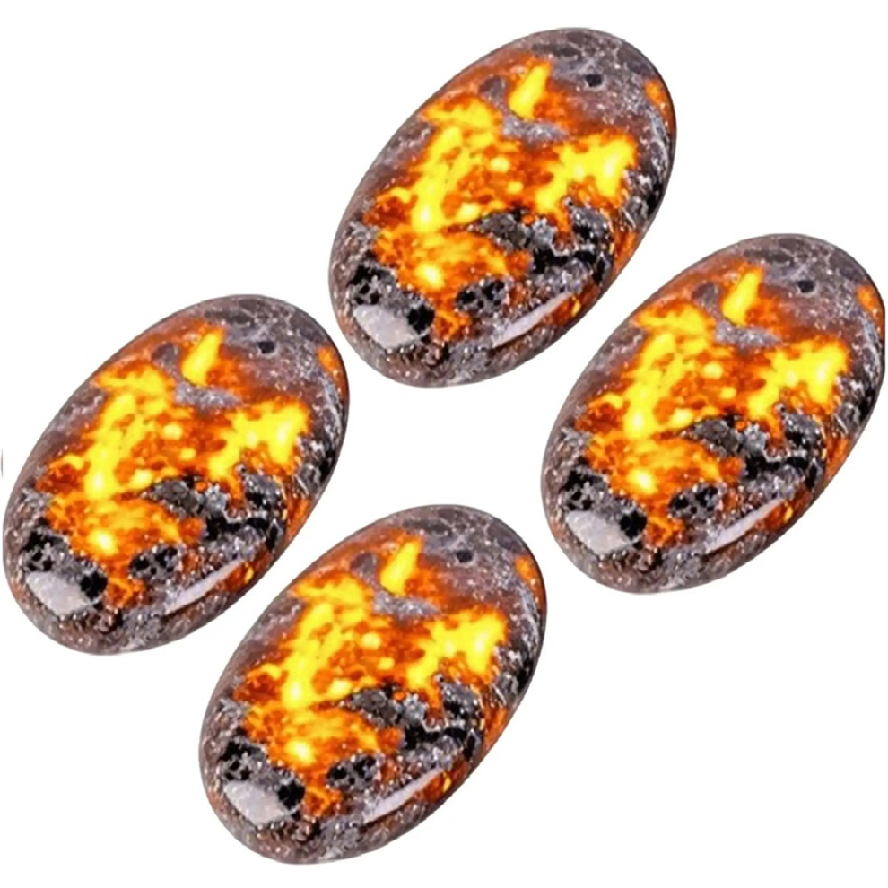 4PCS Natural Flame Stone Yoga Hand Sensory Toy Meditation Tool Desktop Ornament for Fountain