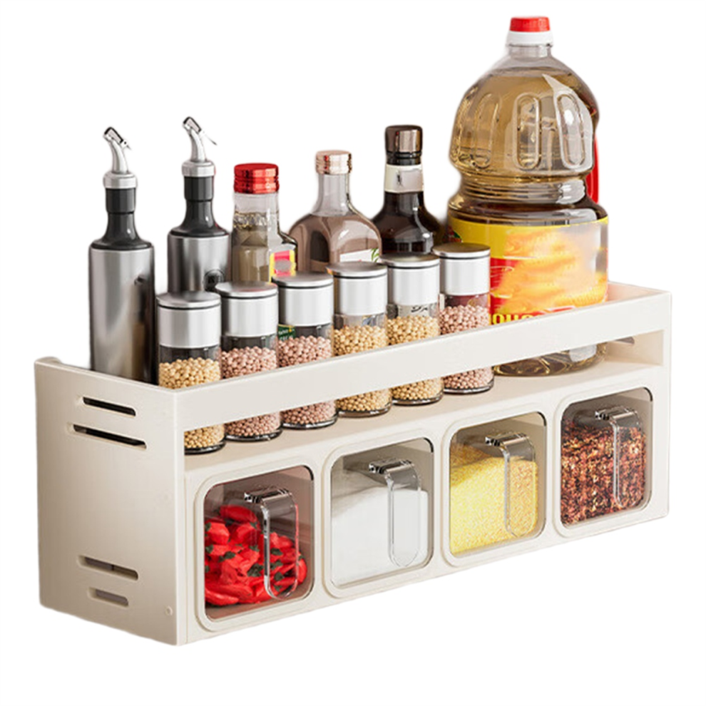 SpiceRack Organizer Wall Mounted Kitchen Spice Rack for Countertop Seasoning Box A