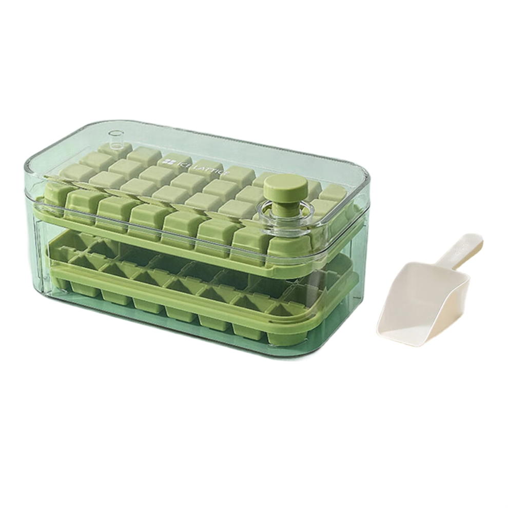 Ice Storage Box Mold Household Maker Artifact Large Capacity Homemade Tray Green