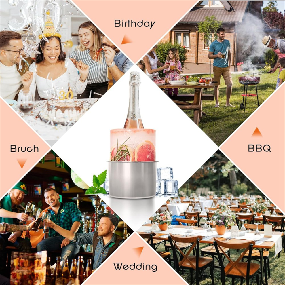 Ice Bucket Mold,Ice Mold Wine Bottle Chiller,Cocktail Champagne Mold, Flower Fruits Any Decoration to DIY