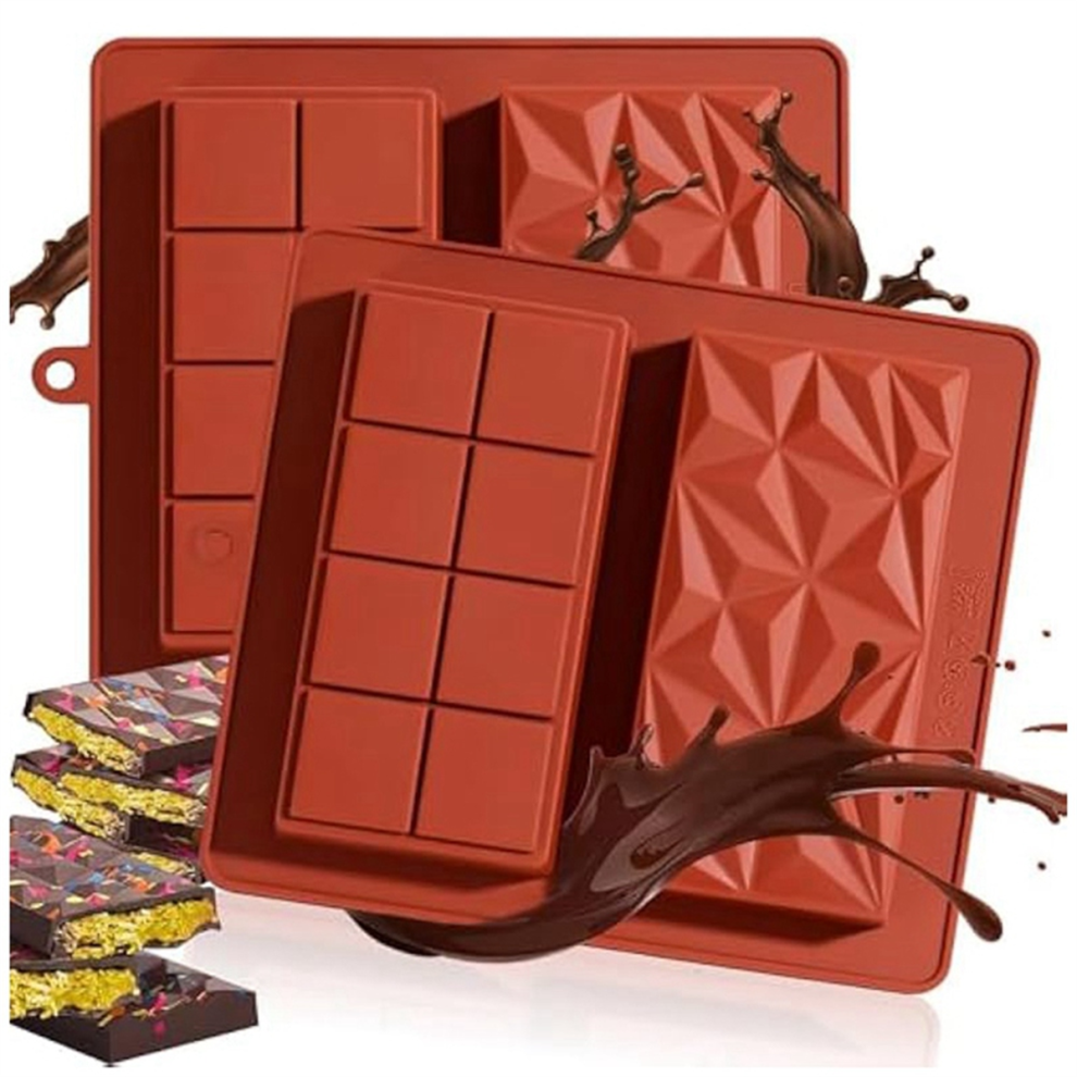 2pcs Silicone Chocolate Bar Mold for Stuffed Bar,Candy Filling Pistachio