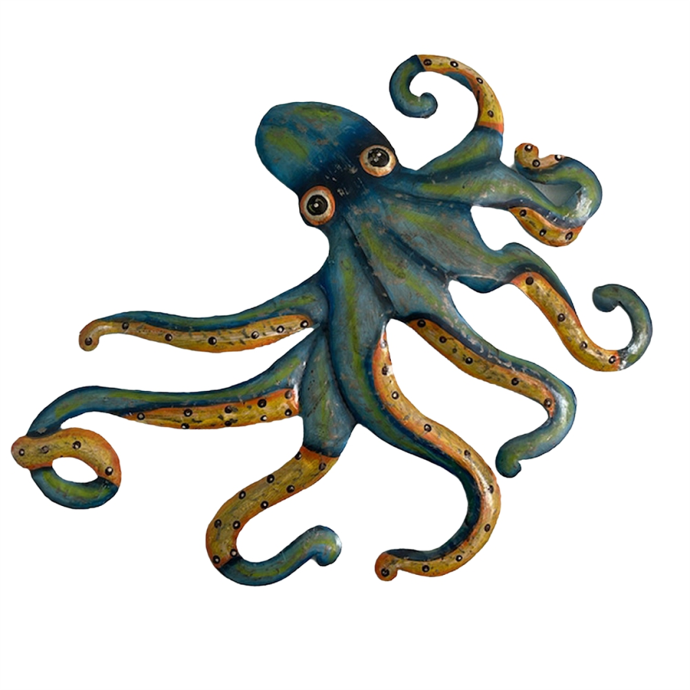 Octopus Animal Wall Decoration, Hanging Silhouette, Living Room and Dining Table Decoration Iron Crafts