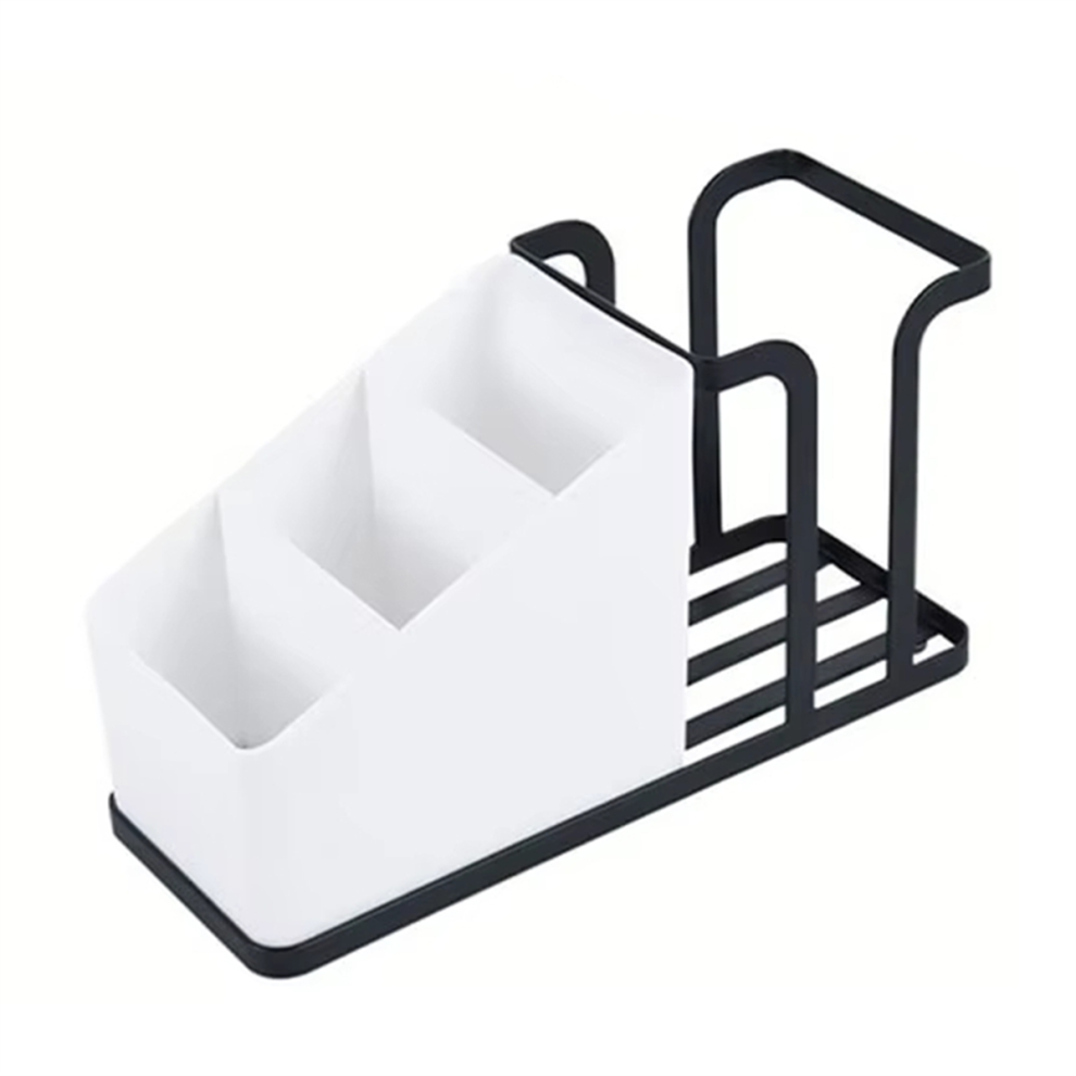 Carbon Steel Multifunctional Disposable Cup Holder Rack,Storage for Coffee Cups, Spoons, Forks, Straws, Sugar A