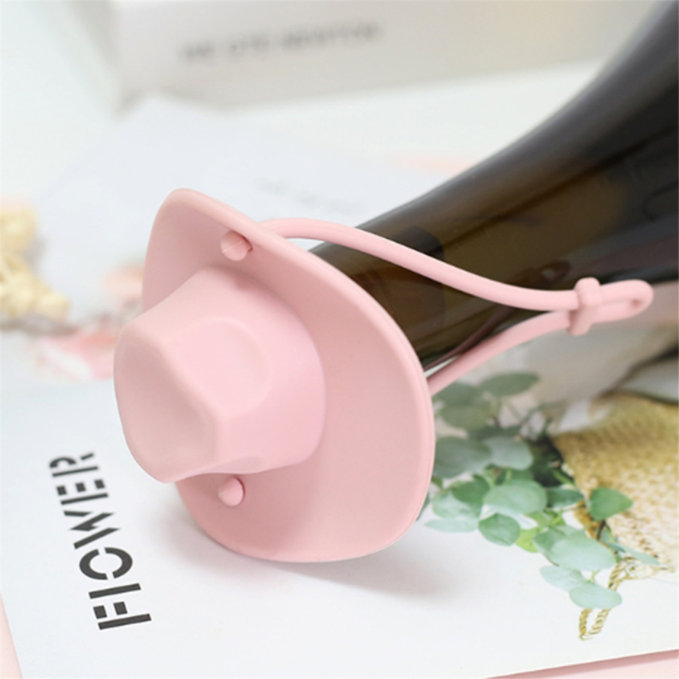 Silicone Cowboy Hat Wine Cork Champagne Beer Bottle Stopper Beverage Sealer Plug Kitchen Bar Accessories Yellow