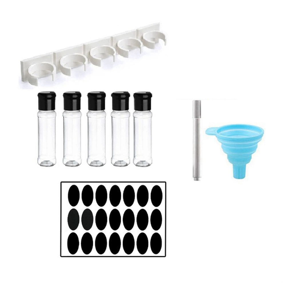 Plastic Spice Jar Organizer with Rack for Kitchen Seasoning Storage