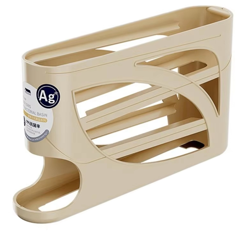 Automatic Egg Roller Rack,4-Tier Large Capacity Refrigerator Storage Organizer,Refrigerator Side Door