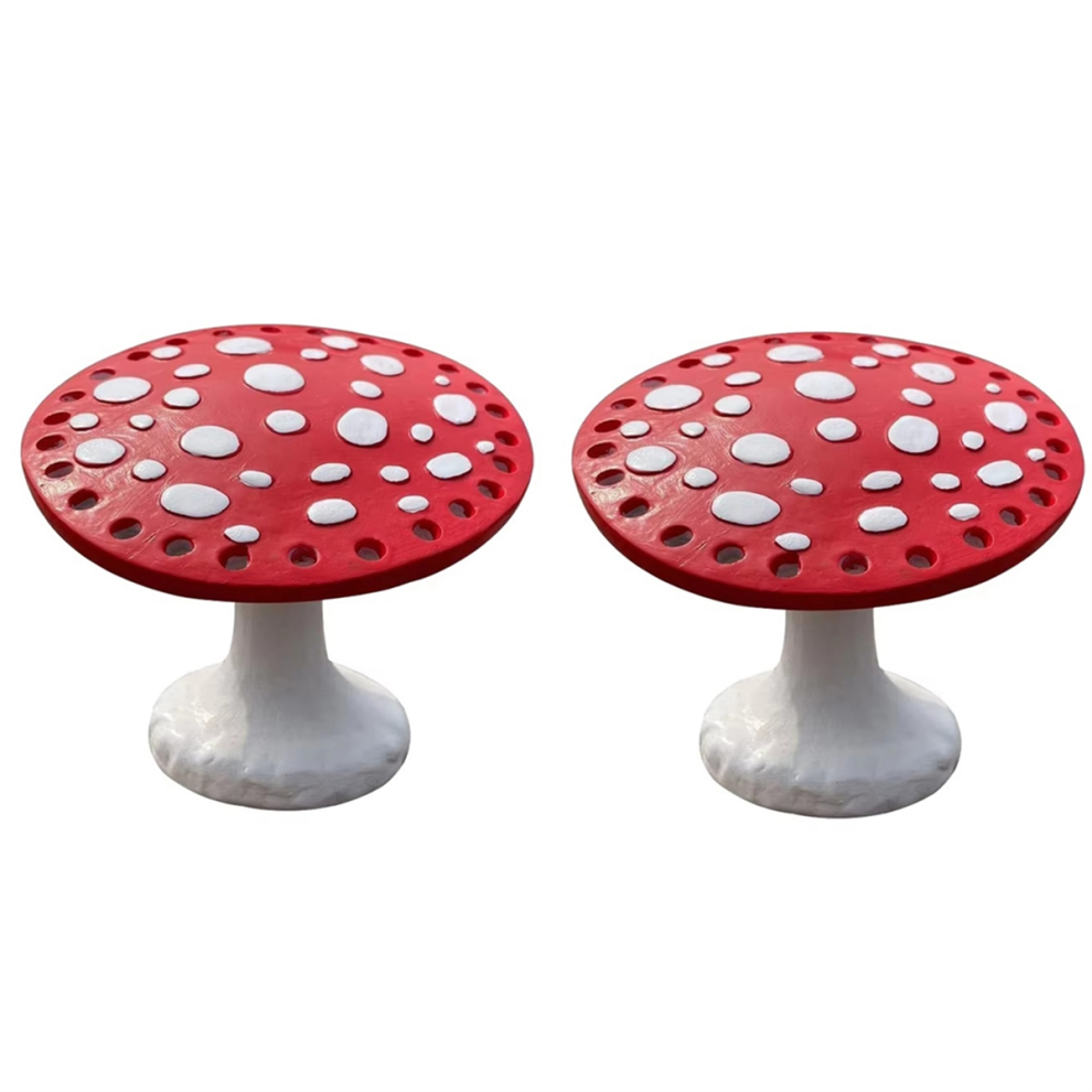Mushroom Earring Stand Jewelry Storage Rack Display Home Desktop Resin Decorations Red
