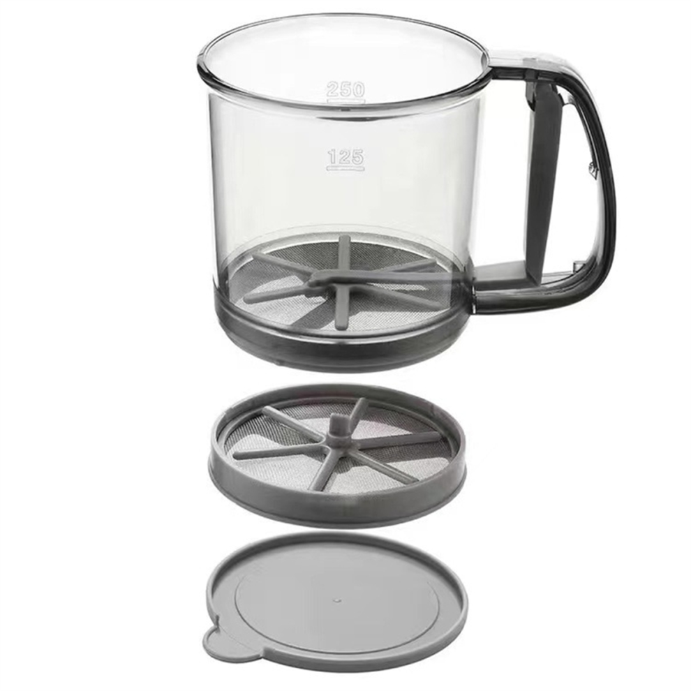 Flour Sifter Handheld Semi-Automatic Double- Filter Baking Special Sieve Kitchen Ultra-Fine Cup Mesh